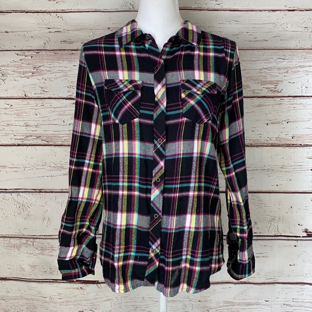 Arizona Jean Company Plaid Button Up Shirt Small